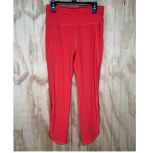 Free People Movement Orange Activewear Leggings Slit Curve Side Size Small